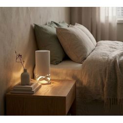 CHIMERA LUMETTO CILINDRO H15 CM IN METALLO BIANCO TRAFORATO CON LAMPADINA ATTACCO GU10 DESIGN MODERNO
