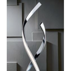 NEBULA LAMPADA DA TAVOLO INTRECCIATA IN METALLO CROMATO LED 10W LUCE 3000K TOUCH DIMMER MODERNA 2