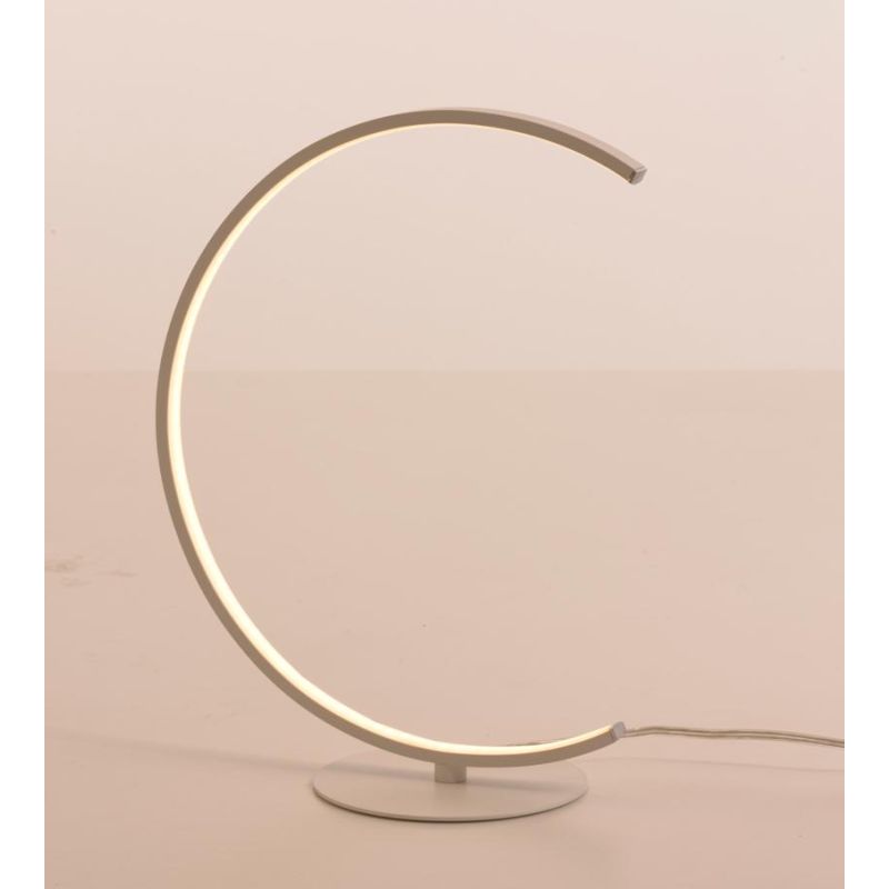 ANELLI LAMPADA DA TAVOLO MODERNA IN METALLO BIANCO H25 LED 6W LUCE 3000K DI ILLUMINANDO Illuminando - Cristalensi Shop Online