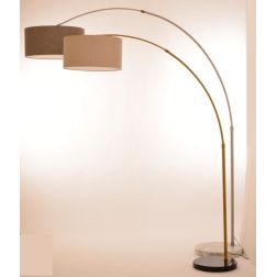 BOING G PIANTANA AD ARCO IN METALLO ORO O NICHEL CON PARALUME IN TESSUTO DI LINO 3 COLORI MODERNA 2