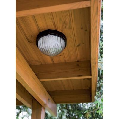 INDUSTRIALE TONDA APPLIQUE DA ESTERNI GRANDE IP54 BIANCA O NERA CLASSICA DI SOVIL Sovil - Cristalensi Shop Online