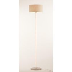 CILINDRO LAMPADA DA TERRA D35 CM IN METALLO 5 COLORI CON PARALUME IN TESSUTO DI LINO 3 COLORI MODERNA 2