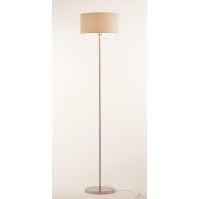 CILINDRO LAMPADA DA TERRA D35 CM IN METALLO 5 COLORI CON PARALUME IN TESSUTO DI LINO 3 COLORI MODERNA
