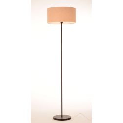 CILINDRO LAMPADA DA TERRA D43 CM IN METALLO 5 COLORI CON PARALUME IN TESSUTO DI LINO 3 COLORI MODERNA 2