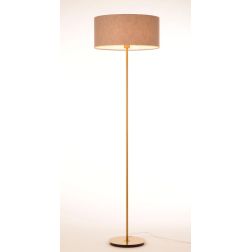 CILINDRO LAMPADA DA TERRA D58 CM IN METALLO 5 COLORI CON PARALUME IN TESSUTO DI LINO 3 COLORI MODERNA 2