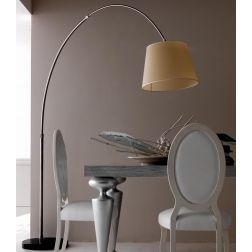 BOING PIANTANA LAMPADA DA TERRA AD ARCO IN METALLO NICHEL SPAZZOLATO Illuminando - Cristalensi Shop Online