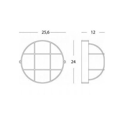 INDUSTRIALE TONDA APPLIQUE DA ESTERNI CON GABBIA D25 IP54 BIANCA O NERA CLASSICA DI SOVIL Sovil - Cristalensi Shop Online