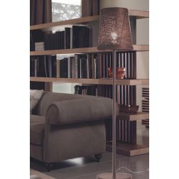 CORDA LAMPADA DA TERRA PICCOLA CON PARALUME IN CORDA INCOLLATA MARRONE O BIANCA Illuminando - Cristalensi Shop Online