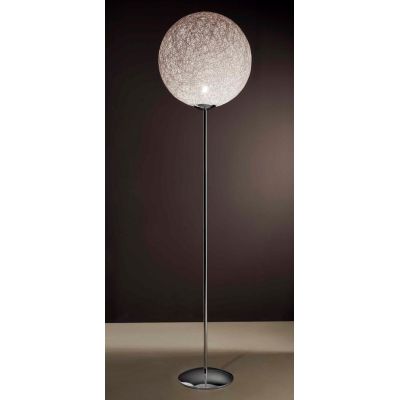NIDO XL LAMPADA DA TERRA IN CORDA BIANCA INCOLLATA STELO IN METALLO CROMATO Illuminando - Cristalensi Shop Online