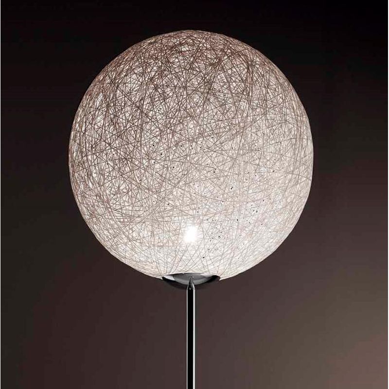 NIDO XL LAMPADA DA TERRA IN CORDA BIANCA INCOLLATA STELO IN METALLO CROMATO Illuminando - Cristalensi Shop Online