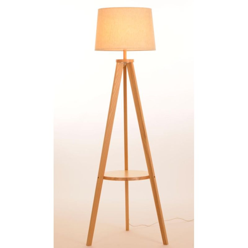 COMPASSO LAMPADA DA TERRA VINTAGE IN LEGNO FRASSINO CON TAVOLINO APPOGGIO Illuminando - Cristalensi Shop Online