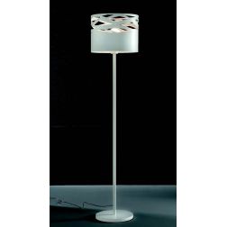 CHIMERA LAMPADA DA TERRA IN METALLO BIANCO TRAFORATO 2 MISURE LAMPADINA ATTACCO E27 MODERNA 2