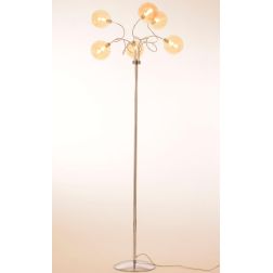 GINA PIANTANA 6 LUCI CROMO CON BRACCI FLESSIBILI E SFERE IN VETRO 4 COLORI CON LAMPADINE ATTACCO G9 2