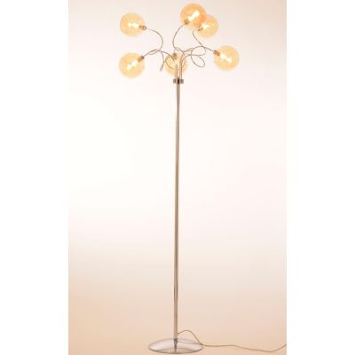 GINA PIANTANA 6 LUCI CROMO CON BRACCI FLESSIBILI E SFERE IN VETRO 4 COLORI CON LAMPADINE ATTACCO G9