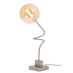 GINA LAMPADA DA TAVOLO CON BRACCIO FLESSIBILE CROMO O NICHEL E SFERA IN VETRO 4 COLORI LAMPADINA G9 2