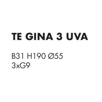 GINA UVA PIANTANA 3 LUCI CROMO CON BRACCI FLESSIBILI SFERE IN VETRO IRIDESCENTE  LAMPADINE ATTACCO G9