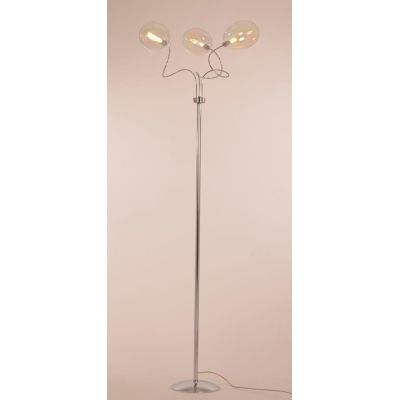 GINA UVA PIANTANA 3 LUCI CROMO CON BRACCI FLESSIBILI SFERE IN VETRO IRIDESCENTE  LAMPADINE ATTACCO G9