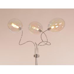 GINA UVA PIANTANA 3 LUCI CROMO CON BRACCI FLESSIBILI SFERE IN VETRO IRIDESCENTE  LAMPADINE ATTACCO G9 2