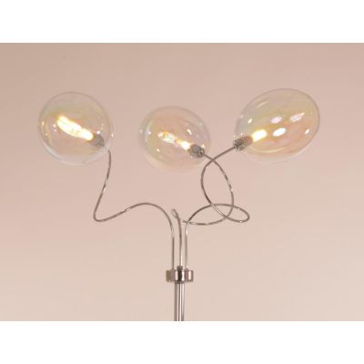 GINA UVA PIANTANA 3 LUCI CROMO CON BRACCI FLESSIBILI SFERE IN VETRO IRIDESCENTE  LAMPADINE ATTACCO G9