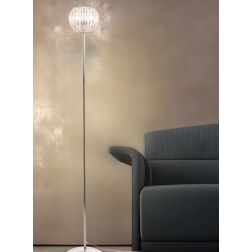 SCINTILLA LAMPADA DA TERRA CROMO DIFFUSORE IN ACRILICO TRASPARENTE 3 MISURE LAMPADINA ATTACCO E27 2