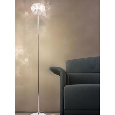 SCINTILLA LAMPADA DA TERRA CROMO DIFFUSORE IN ACRILICO TRASPARENTE 3 MISURE LAMPADINA ATTACCO E27