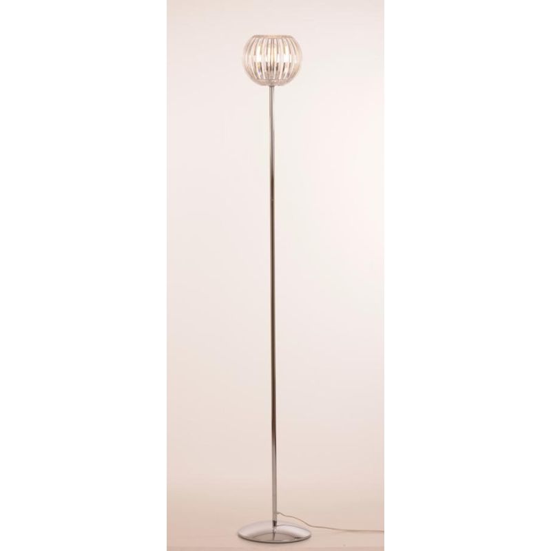 SCINTILLA LAMPADA DA TERRA CROMO DIFFUSORE IN ACRILICO TRASPARENTE 3 MISURE LAMPADINA ATTACCO E27