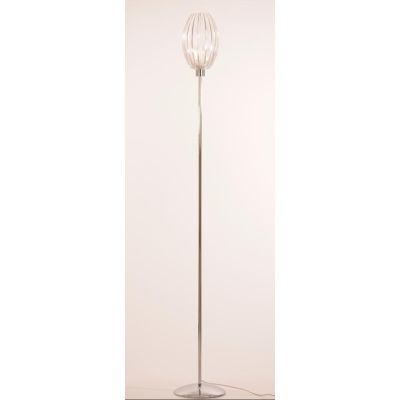 SCINTILLA LAMPADA DA TERRA CROMO DIFFUSORE OVALE IN ACRILICO TRASPARENTE CON LAMPADINA ATTACCO E27