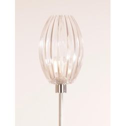 SCINTILLA LAMPADA DA TERRA CROMO DIFFUSORE OVALE IN ACRILICO TRASPARENTE CON LAMPADINA ATTACCO E27 2