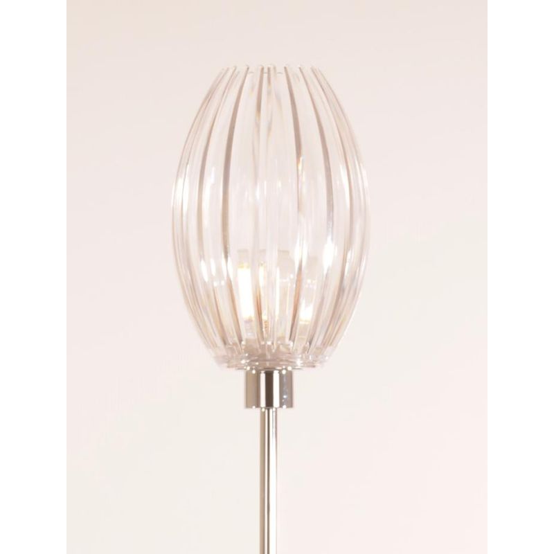 SCINTILLA LAMPADA DA TERRA CROMO DIFFUSORE OVALE IN ACRILICO TRASPARENTE CON LAMPADINA ATTACCO E27