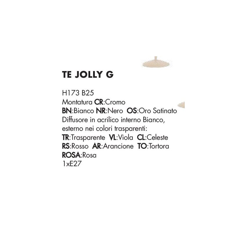 JOLLY PIANTANA GRANDE H 172 CM DIFFUSORE 7 COLORI STELO CROMO DI ILLUMINANDO Illuminando - Cristalensi Shop Online