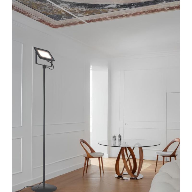 PRATICA LAMPADA DA TERRA LED 100W 8000 LUMEN IN METALLO NERO O BIANCO ECONOMICA Illuminando - Cristalensi Shop Online