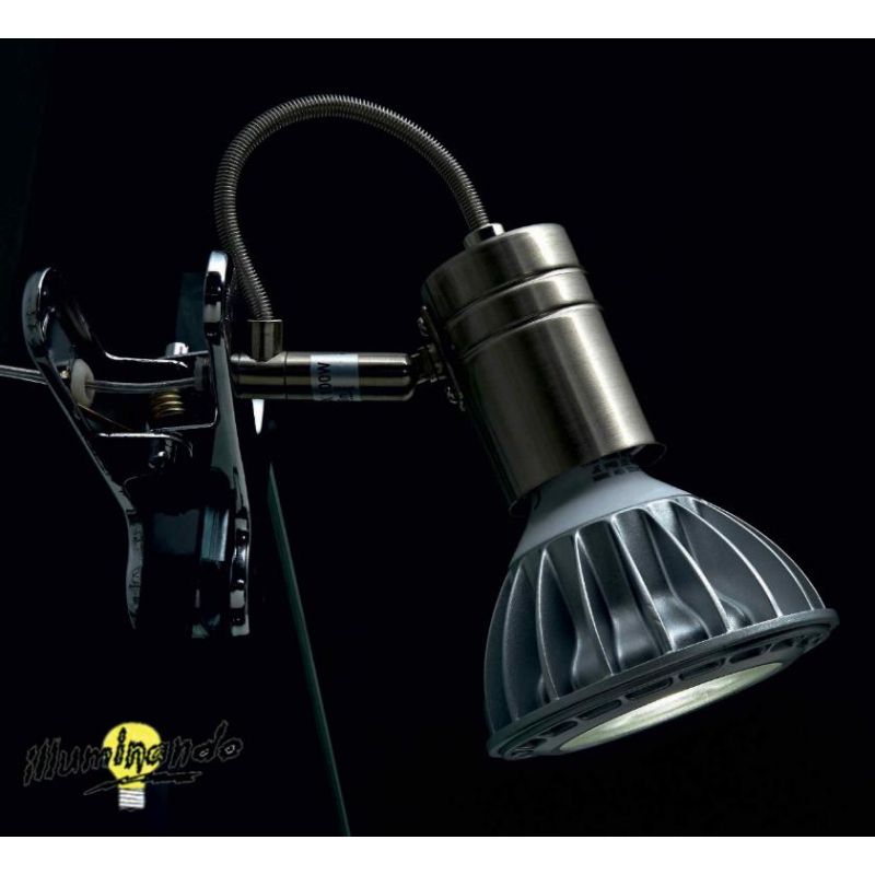 ZEUS PINZA BIANCO, NERO O NIKEL SATINATO FARETTO DIREZIONABILE CON PORTALAMPADE E27 Illuminando - Cristalensi Shop Online