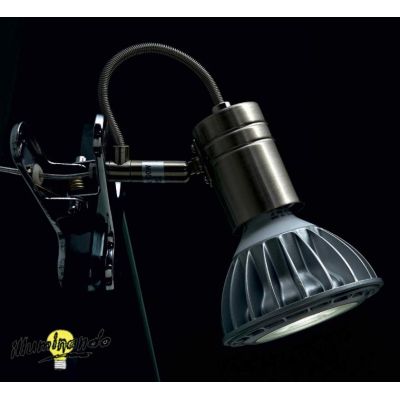 ZEUS PINZA BIANCO, NERO O NIKEL SATINATO FARETTO DIREZIONABILE CON PORTALAMPADE E27 Illuminando - Cristalensi Shop Online