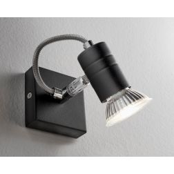 ZELIG 1 FARETTO IN METALLO BIANCO, NERO O CROMO DIREZIONABILE CON LAMPADINA LED Illuminando - Cristalensi Shop Online