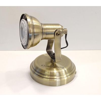 OLD 1 FARETTO SPOT DIREZIONABILE IN METALLO BRUNITO CON LAMPADINA LED INCLUSA Illuminando - Cristalensi Shop Online