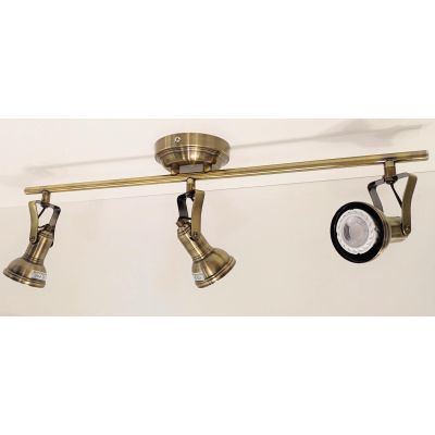 OLD 3 BINARIO PARETE SOFFITTO METALLO BRUNITO FARETTI DIREZIONABILE A LED GU10 7W Illuminando - Cristalensi Shop Online