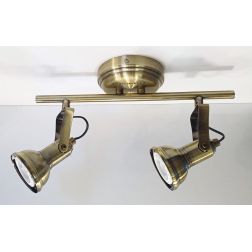 OLD 2 BINARIO PARETE SOFFITTO METALLO BRUNITO FARETTI DIREZIONABILE A LED GU10 7W Illuminando - Cristalensi Shop Online