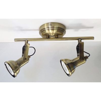 OLD 2 BINARIO PARETE SOFFITTO METALLO BRUNITO FARETTI DIREZIONABILE A LED GU10 7W Illuminando - Cristalensi Shop Online