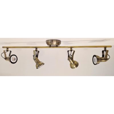 OLD 4 BINARIO PARETE SOFFITTO METALLO BRUNITO FARETTI DIREZIONABILE A LED SOSTITUIBILI Illuminando - Cristalensi Shop Online