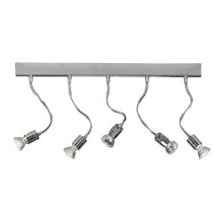 GINEVRA FLEX LAMPADA DA PARETE 5 LUCI METALLO CROMO BRACCI FLESSIBILE CON LAMPADINE LED INCLUSE Illuminando - Cristalensi Shop O 2