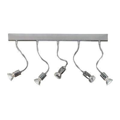 GINEVRA FLEX LAMPADA DA PARETE 5 LUCI METALLO CROMO BRACCI FLESSIBILE CON LAMPADINE LED INCLUSE Illuminando - Cristalensi Shop O