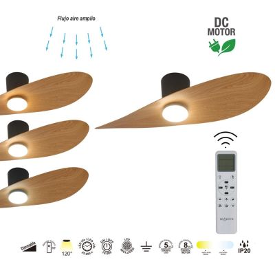 SURFER VENTILATORE D112 CM LED 18W DIMMERABILE 3 FINITURE COLORE CON TELECOMANDO INCLUSO MODERNO