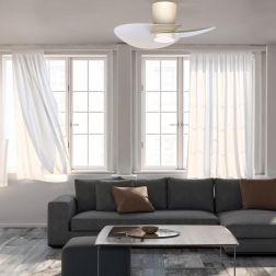 NENUFAR VENTILATORE D74 CM LED 18W DIMMERABILE 3 FINITURE COLORE CON TELECOMANDO INCLUSO MODERNO 2