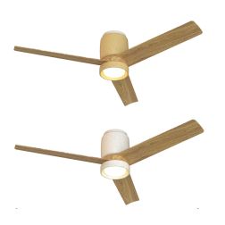CERAMICA VENTILATORE D122 CM IN CERAMICA 2 COLORI LED 20W DIMMERABILE PALE FINITURA LEGNO TELECOMANDO INCLUSO