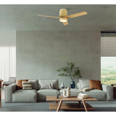 CERAMICA VENTILATORE D122 CM IN CERAMICA 2 COLORI LED 20W DIMMERABILE PALE FINITURA LEGNO TELECOMANDO INCLUSO