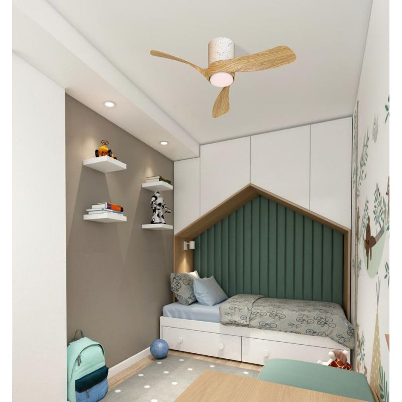 NEMO II VENTILATORE IN CERAMICA BIANCA 3 PALE LED INTEGRATO LUCE DIMMERABILE 3 MISURE TELECOMANDO INCLUSO