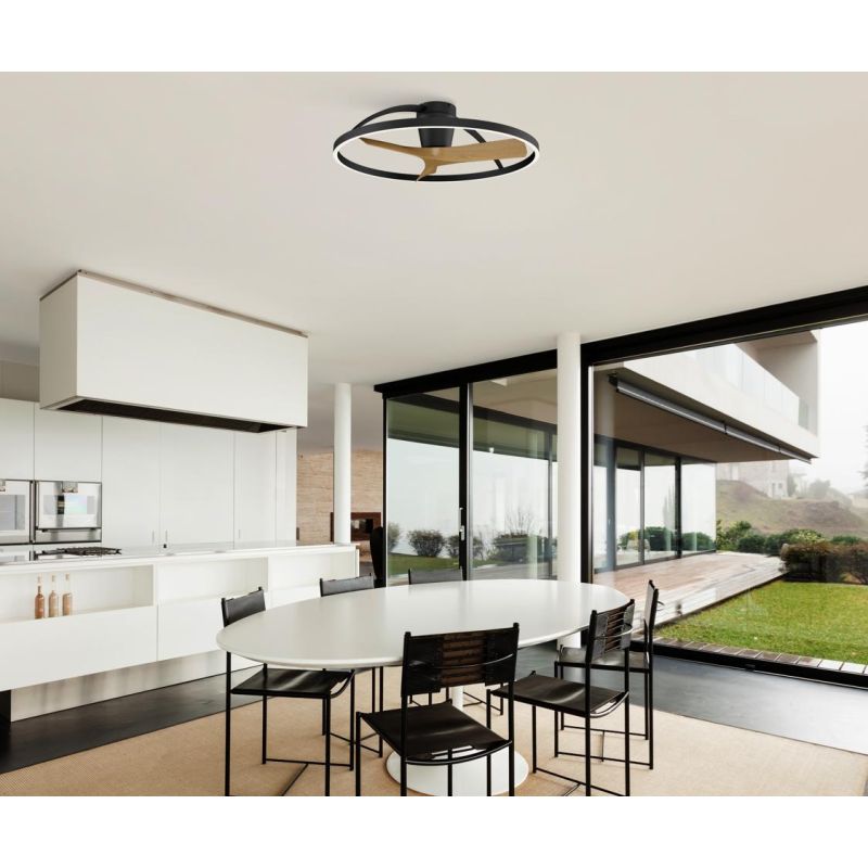 NEPAL II VENTILATORE MODERNO 3 COLORI LED 44W DIMMERABILE DIAMETRO CM 100 CON TELECOMANDO INCLUSO