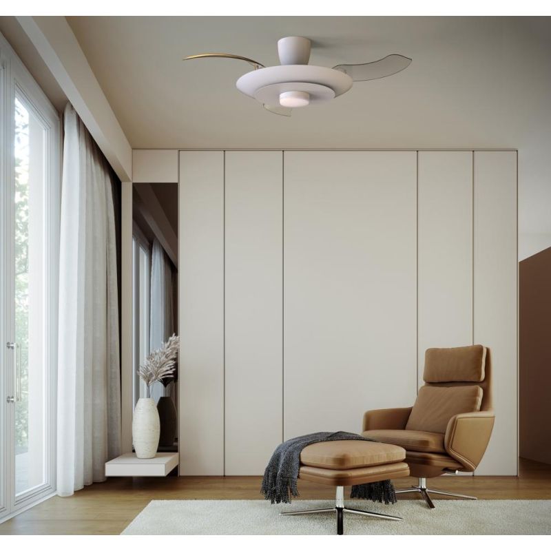 KYOTO VENTILATORE D106 CM CON PALE A SCOMPARSA LED 20W DIMMERABILE 2 COLORI CON TELECOMANDO INCLUSO