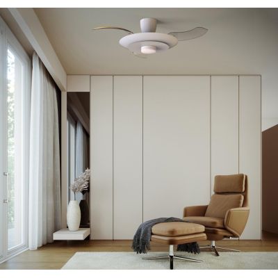 KYOTO VENTILATORE D106 CM CON PALE A SCOMPARSA LED 20W DIMMERABILE 2 COLORI CON TELECOMANDO INCLUSO