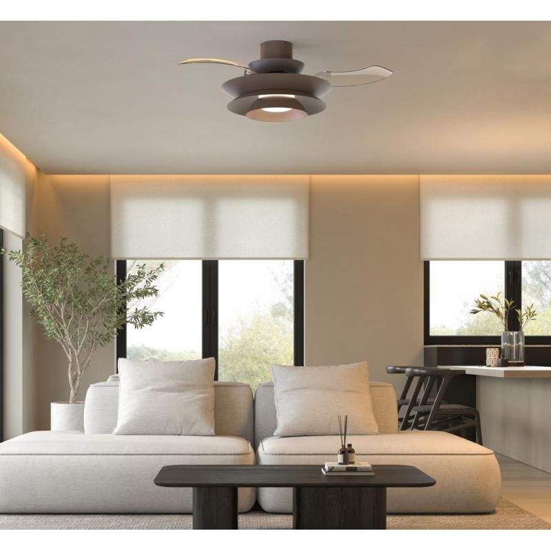 ACONCAGUA VENTILATORE CON PALE A SCOMPARSA D106 CM LED 20W DIMMERABILE 2 COLORI CON TELECOMANDO INCLUSO